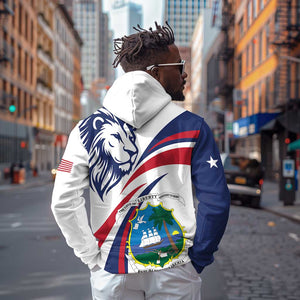 Liberia Independence Day Zip Hoodie July 26 Lion Coat of Arms