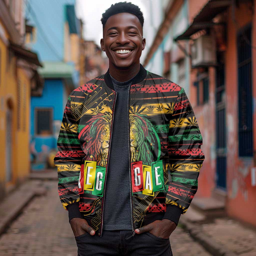 International Reggae Day Bomber Jacket Rastafarian Lion Legend of Reggae