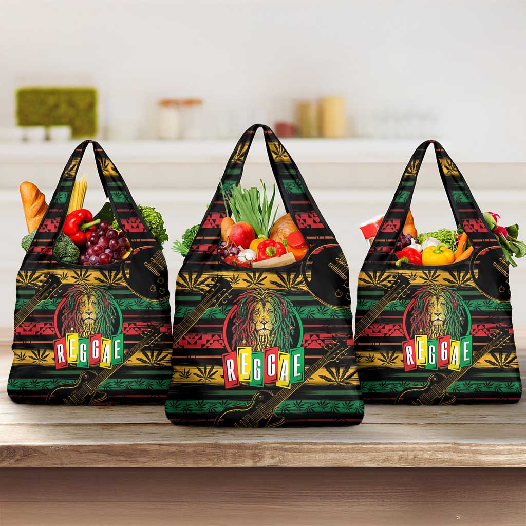 International Reggae Day Grocery Bag Rastafarian Lion Legend of Reggae