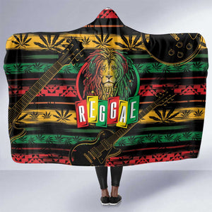 International Reggae Day Hooded Blanket Rastafarian Lion Legend of Reggae