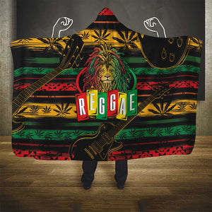 International Reggae Day Hooded Blanket Rastafarian Lion Legend of Reggae