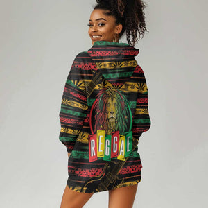 International Reggae Day Hoodie Dress Rastafarian Lion Legend of Reggae