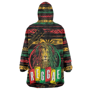 International Reggae Day KId Wearable Blanket Hoodie Rastafarian Lion Legend of Reggae