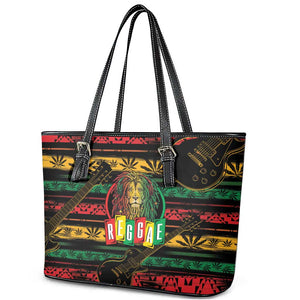 International Reggae Day Leather Tote Bag Rastafarian Lion Legend of Reggae