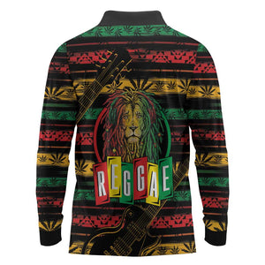 International Reggae Day Long Sleeve Polo Shirt Rastafarian Lion Legend of Reggae