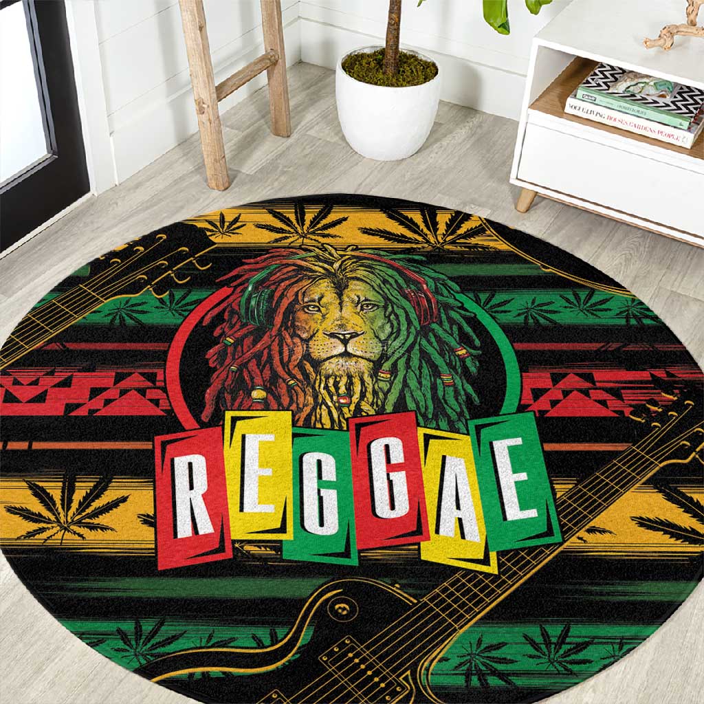 International Reggae Day Round Carpet Rastafarian Lion Legend of Reggae