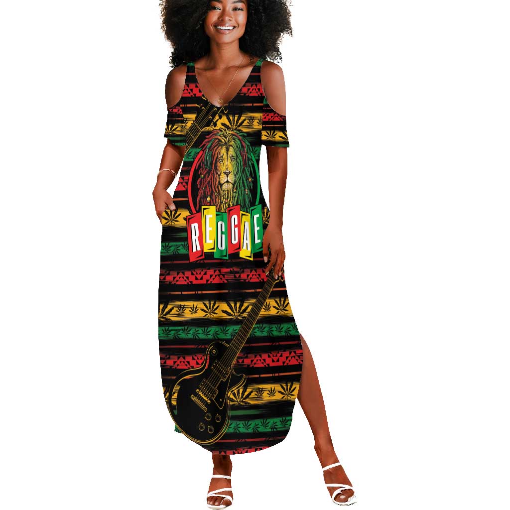 International Reggae Day Summer Maxi Dress Rastafarian Lion Legend of Reggae