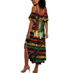 International Reggae Day Summer Maxi Dress Rastafarian Lion Legend of Reggae