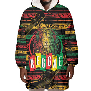 International Reggae Day Wearable Blanket Hoodie Rastafarian Lion Legend of Reggae