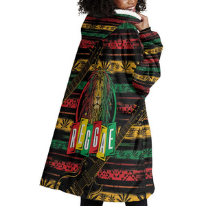 International Reggae Day Wearable Blanket Hoodie Rastafarian Lion Legend of Reggae