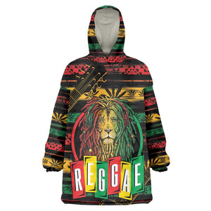 International Reggae Day Wearable Blanket Hoodie Rastafarian Lion Legend of Reggae