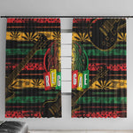 International Reggae Day Window Curtain Rastafarian Lion Legend of Reggae
