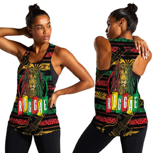 International Reggae Day Women Racerback Tank Rastafarian Lion Legend of Reggae