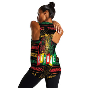 International Reggae Day Women Racerback Tank Rastafarian Lion Legend of Reggae