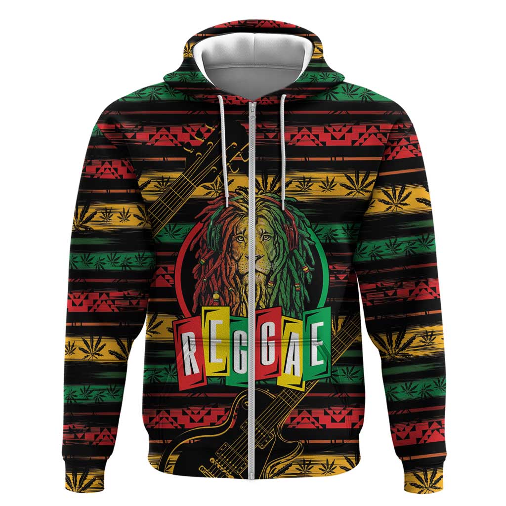 International Reggae Day Zip Hoodie Rastafarian Lion Legend of Reggae