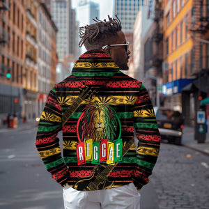 International Reggae Day Zip Hoodie Rastafarian Lion Legend of Reggae