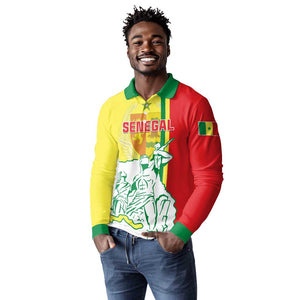 Senegal Independence Day Long Sleeve Polo Shirt - Un Peuple, Un But, Une Foi, 64th Anniversary