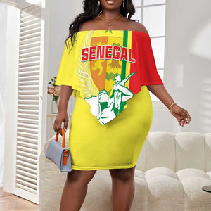 Senegal Independence Day Off Shoulder Short Dress - Un Peuple, Un But, Une Foi, 64th Anniversary LT01