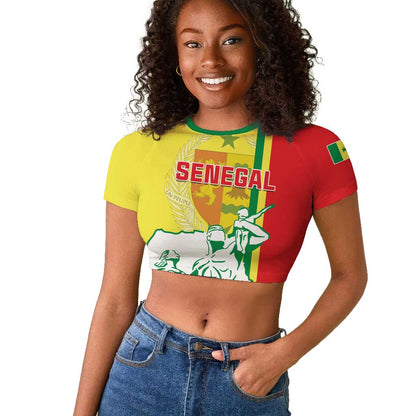 Senegal Independence Day Raglan Cropped T shirt - Un Peuple, Un But, Une Foi, 64th Anniversary