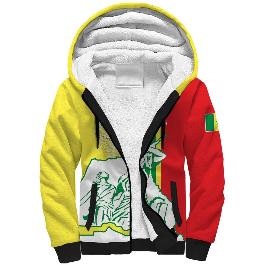 Senegal Independence Day Sherpa Hoodie - Un Peuple, Un But, Une Foi, 64th Anniversary