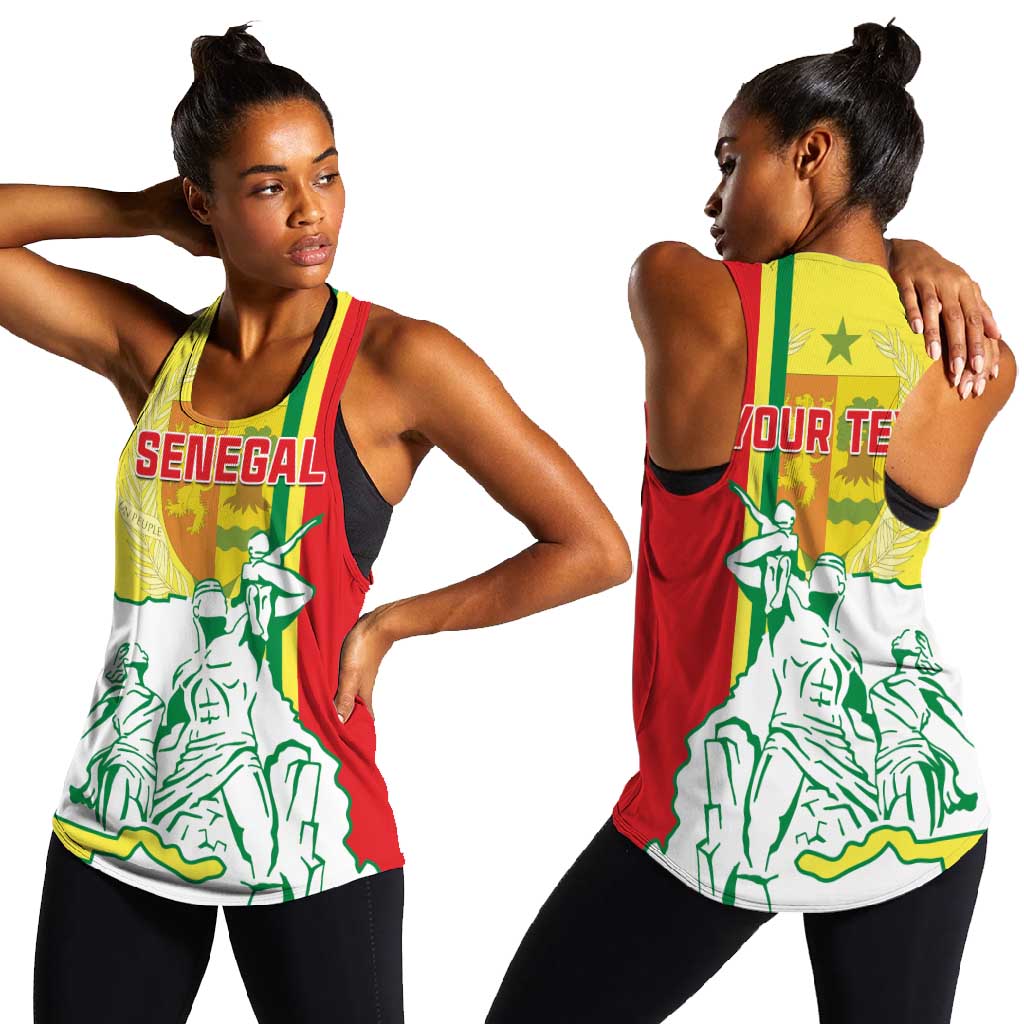 Senegal Independence Day Women Racerback Tank - Un Peuple, Un But, Une Foi, 64th Anniversary