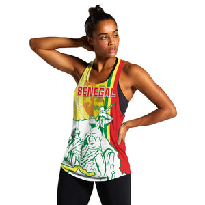 Senegal Independence Day Women Racerback Tank - Un Peuple, Un But, Une Foi, 64th Anniversary