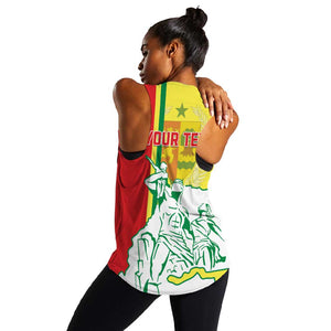 Senegal Independence Day Women Racerback Tank - Un Peuple, Un But, Une Foi, 64th Anniversary