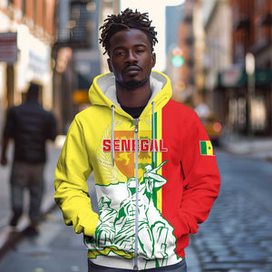 Senegal Independence Day Zip Hoodie - Un Peuple, Un But, Une Foi, 64th Anniversary