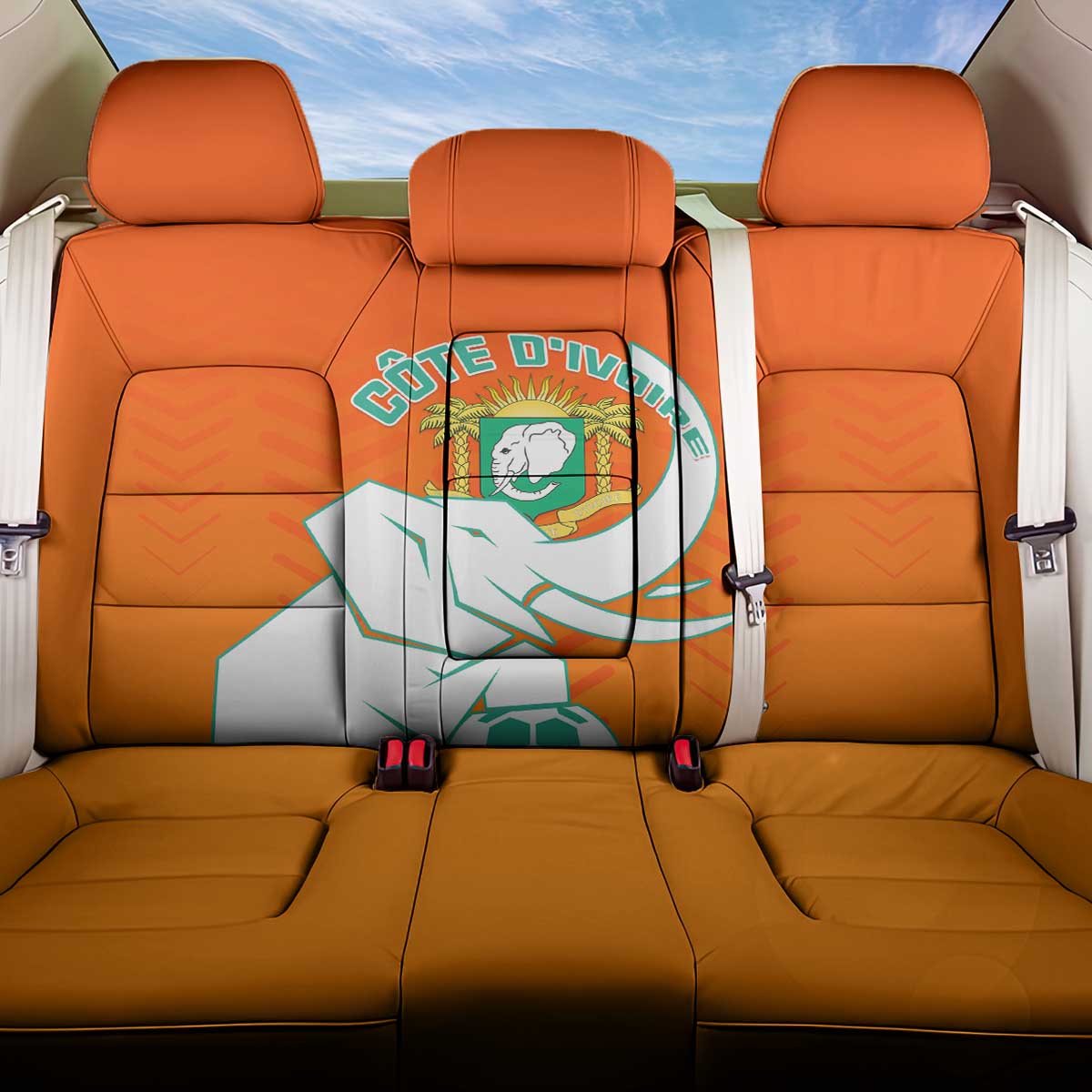 Ivory Coast Football Back Car Seat Cover - Go Les Elephants