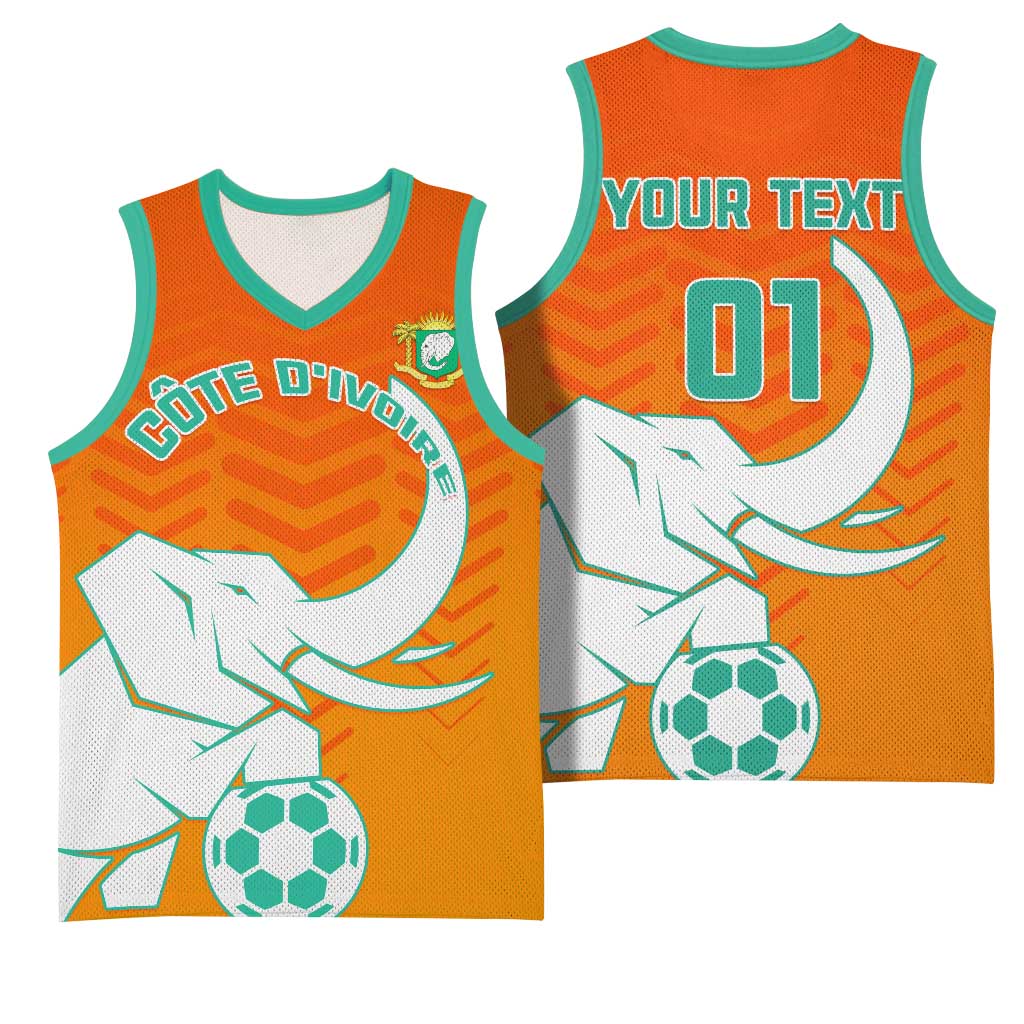 Ivory Coast Football Basketball Jersey - Go Les Elephants LT01