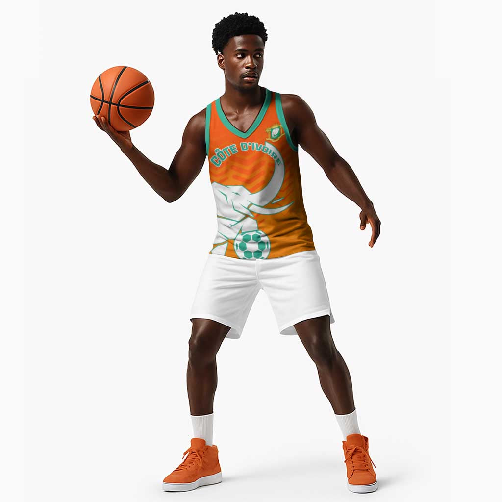Ivory Coast Football Basketball Jersey - Go Les Elephants LT01