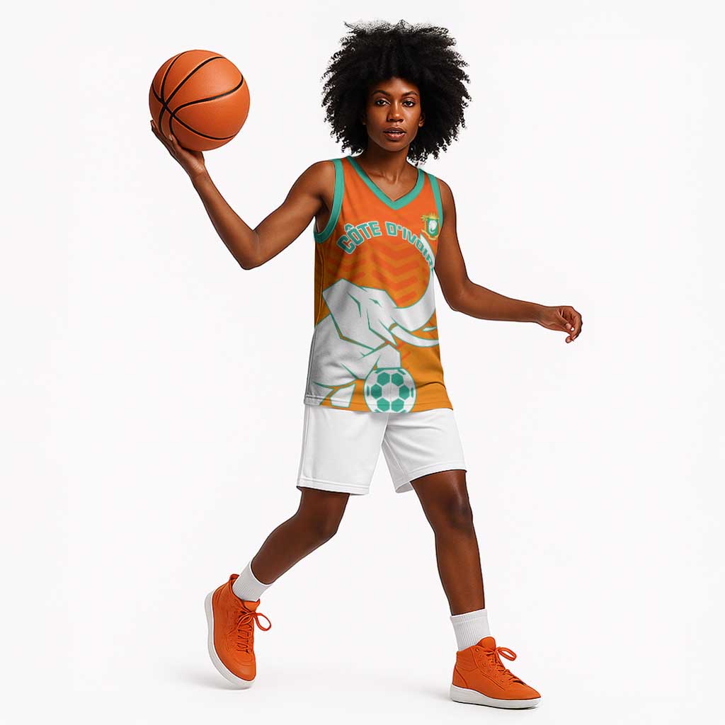 Ivory Coast Football Basketball Jersey - Go Les Elephants LT01