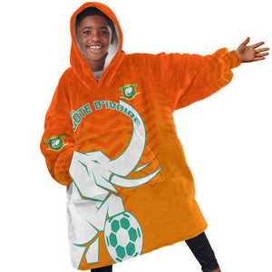 Ivory Coast Football KId Wearable Blanket Hoodie - Go Les Elephants