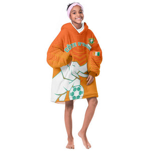 Ivory Coast Football KId Wearable Blanket Hoodie - Go Les Elephants