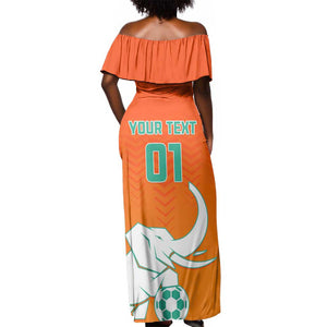 Ivory Coast Football Off Shoulder Maxi Dress - Go Les Elephants