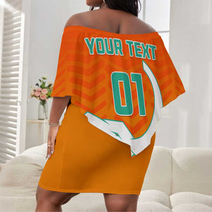 Ivory Coast Football Off Shoulder Short Dress - Go Les Elephants LT01