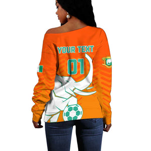 Ivory Coast Football Off Shoulder Sweater - Go Les Elephants