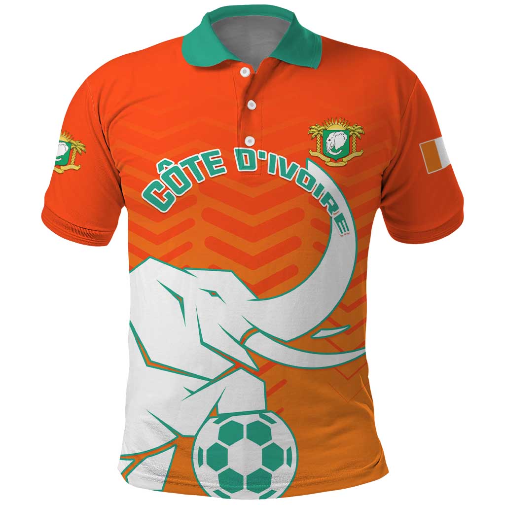 Ivory Coast Football Polo Shirt - Go Les Elephants