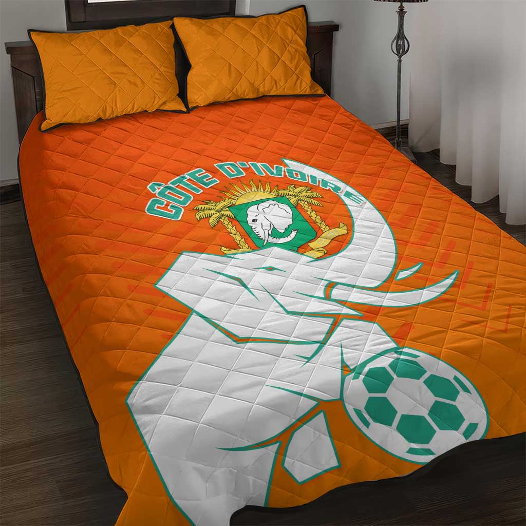 Ivory Coast Football Quilt Bed Set - Go Les Elephants