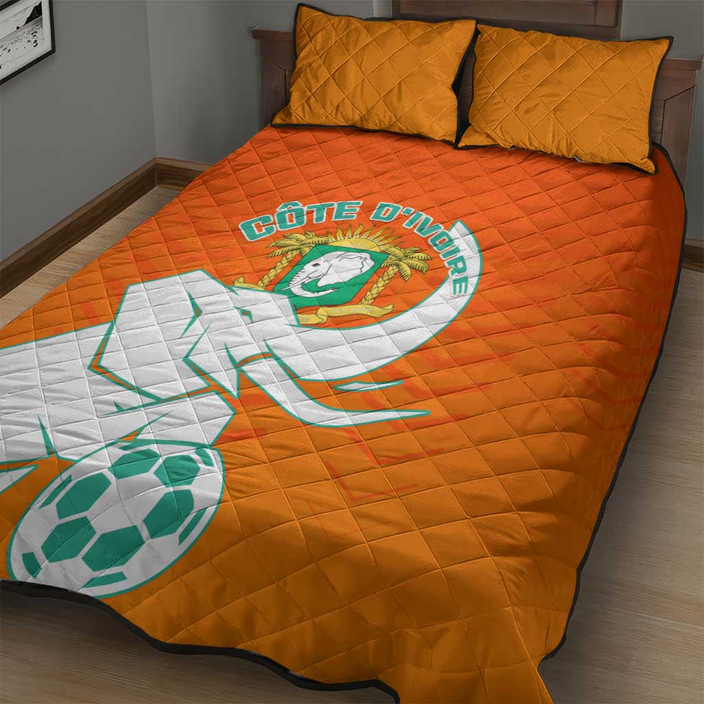 Ivory Coast Football Quilt Bed Set - Go Les Elephants
