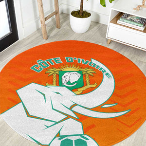 Ivory Coast Football Round Carpet - Go Les Elephants