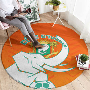 Ivory Coast Football Round Carpet - Go Les Elephants