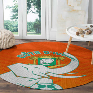 Ivory Coast Football Round Carpet - Go Les Elephants