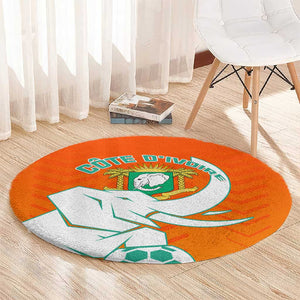 Ivory Coast Football Round Carpet - Go Les Elephants