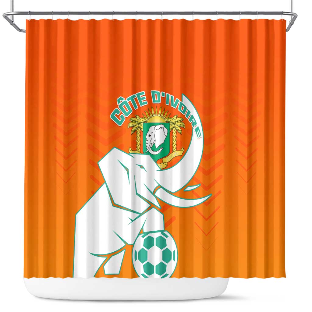 Ivory Coast Football Shower Curtain - Go Les Elephants