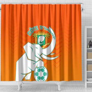 Ivory Coast Football Shower Curtain - Go Les Elephants