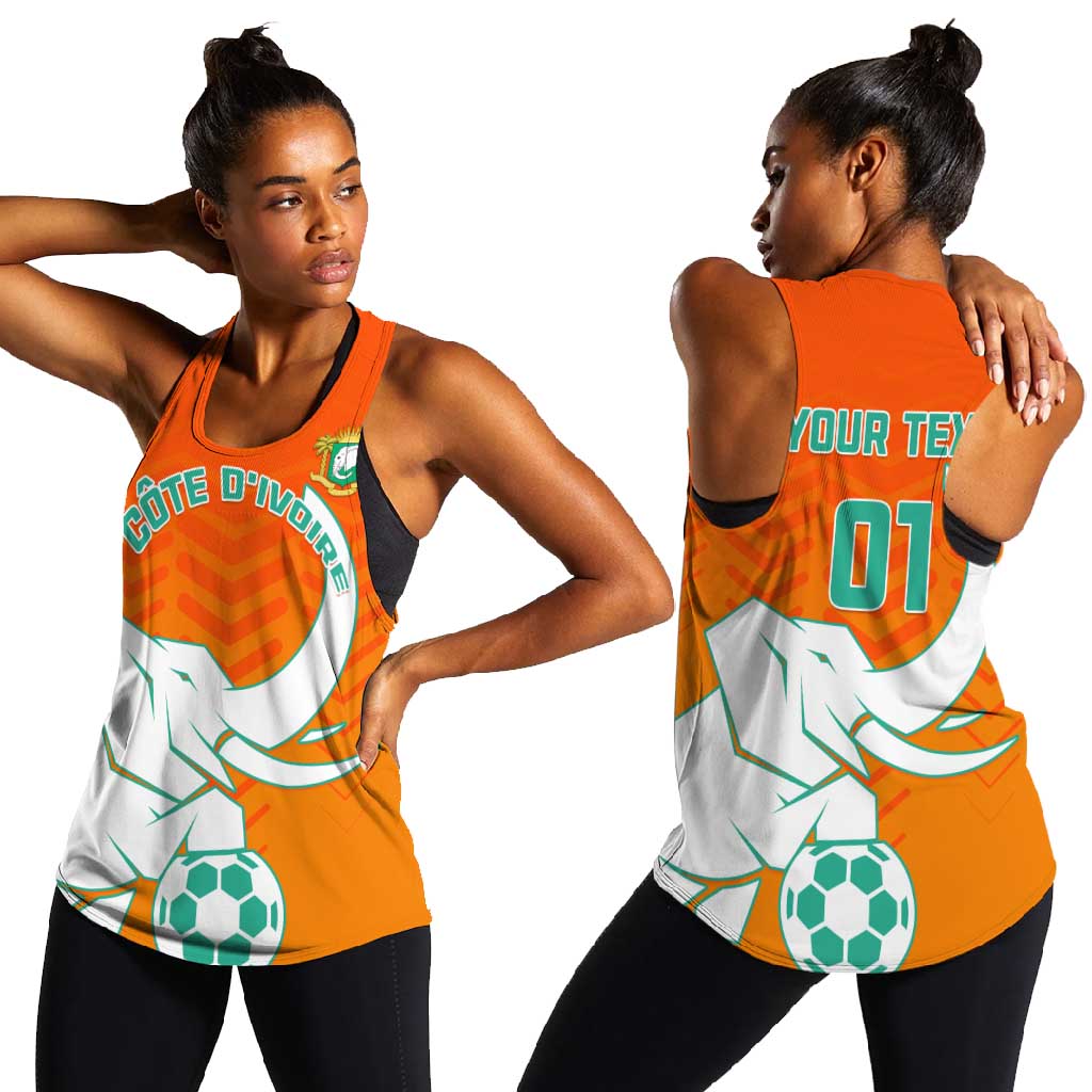 Ivory Coast Football Women Racerback Tank - Go Les Elephants