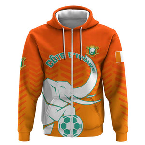 Ivory Coast Football Zip Hoodie - Go Les Elephants