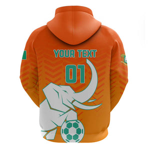 Ivory Coast Football Zip Hoodie - Go Les Elephants