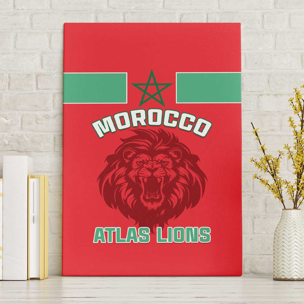 Morocco Football Canvas Wall Art - Go The Atlas Lions